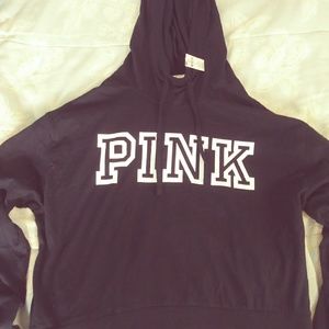 VS Pink cropped long sleeve hoodie